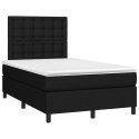 Łóżko kontynentalne z materacem, czarne, 120x200 cm, tkanina