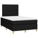 Łóżko kontynentalne z materacem, czarne, 120x200 cm, tkanina