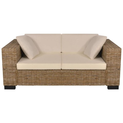 Kanapa ogrodowa 2-osobowa, zestaw 7 elementów, rattan