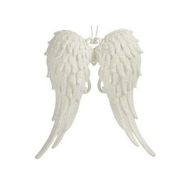 Ozdoby świąteczne Skrzydła anioła Biały Plastikowy Brokat 13 x 14,5 x 2,5 cm (24 Sztuk)