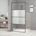 Ścianka prysznicowa, czarna, 100x195 cm, półmrożone szkło ESG