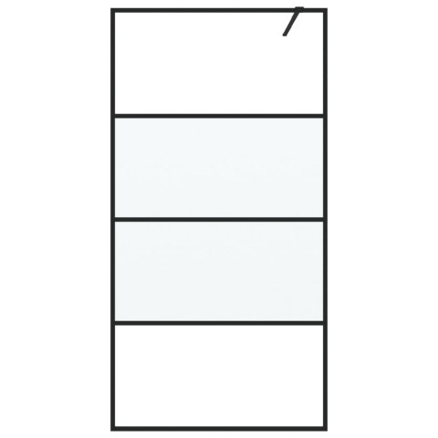 Ścianka prysznicowa, czarna, 100x195 cm, półmrożone szkło ESG