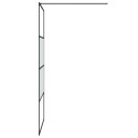 Ścianka prysznicowa, czarna, 100x195 cm, półmrożone szkło ESG