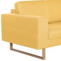 Sofa 2-osobowa, tapicerowana tkaniną, żółta