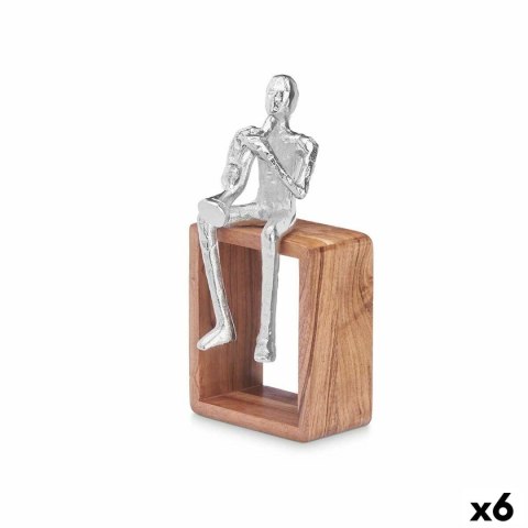 Figurka Dekoracyjna Saksofon Srebrzysty Drewno Metal 13 x 27 x 13 cm