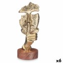 Figurka Dekoracyjna Twarz Złoty Drewno Metal 12 x 29 x 11 cm