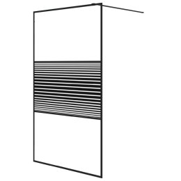 Ścianka prysznicowa, czarna, 115x195 cm, przejrzyste szło ESG