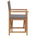 Krzesła reżyserskie, 2 szt., lite drewno tekowe, szare