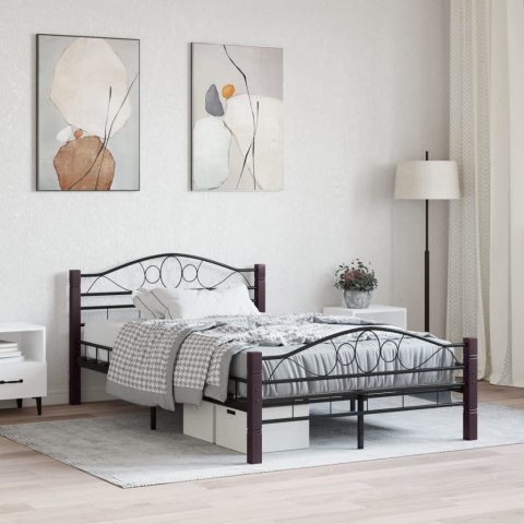 Rama łóżka, czarna, metalowa, 140 x 200 cm