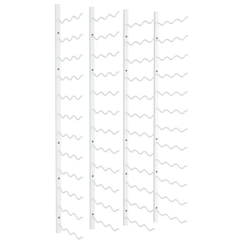 Uchwyty ścienne na 36 butelek wina, 2 szt., białe, żelazne