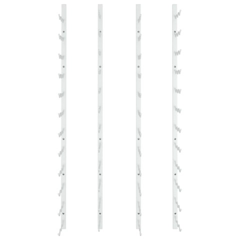 Uchwyty ścienne na 36 butelek wina, 2 szt., białe, żelazne