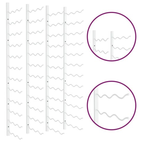 Uchwyty ścienne na 36 butelek wina, 2 szt., białe, żelazne