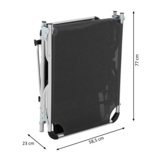 Leżak ogrodowy, składany z daszkem, antracyt 187 cm