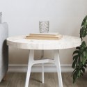 Blat stołu, okrągły, biały, Ø50x3 cm, lite drewno sosnowe
