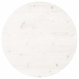 Blat stołu, okrągły, biały, Ø50x3 cm, lite drewno sosnowe