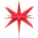 Gwiazdy morawskie LED z prętami, 3 szt., czerwone, 57 cm