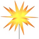 Gwiazdy morawskie LED z prętami, 3 szt., żółte, 57 cm