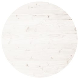 Blat do stołu, okrągły, biały, Ø80x3 cm, lite drewno sosnowe