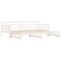 Łóżko dzienne rozsuwane, białe, 90x200 cm, lite drewno sosnowe