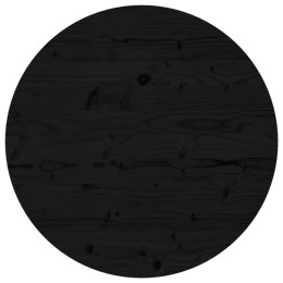 Blat do stołu, okrągły, czarny, Ø60x3 cm, lite drewno sosnowe