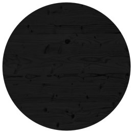 Blat do stołu, okrągły, czarny, Ø80x3 cm, lite drewno sosnowe