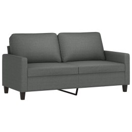 Sofa 2-osobowa, ciemnoszara, 140 cm, tapicerowana tkaniną