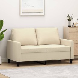 2-osobowa sofa, kremowa, 120 cm, tapicerowana tkaniną