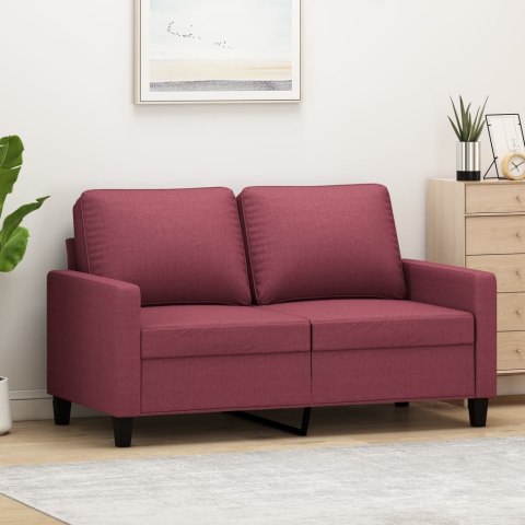 Sofa 2-osobowa, winna czerwień, 120 cm, tapicerowana tkaniną