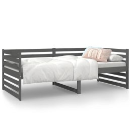 Łóżko dzienne, szare, 90x190 cm, lite drewno sosnowe