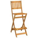 Składane krzesła barowe do ogrodu, 2 szt., lite drewno akacjowe