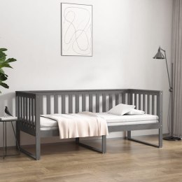 Łóżko dzienne, szare, 90x190 cm, lite drewno sosnowe
