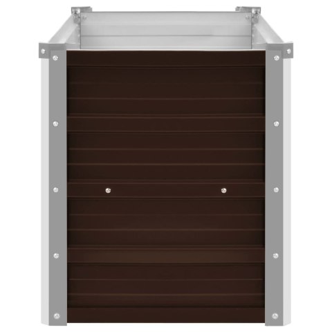 Podwyższona donica, brązowa, 100x40x45 cm, galwanizowana stal