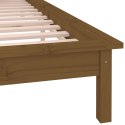 Rama łóżka z LED, miodowa, 150x200 cm, King Size, lite drewno