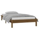 Rama łóżka z LED, miodowy brąz, 100 x 200 cm, lite drewno