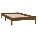 Rama łóżka z LED, miodowy brąz, 100 x 200 cm, lite drewno