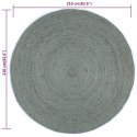 Ręcznie robiony dywan z juty, okrągły, 210 cm, oliwkowozielony