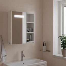 Szafka łazienkowa z lustrem i LED, biała, 45x13x52 cm