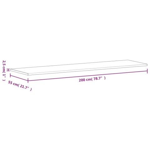 Blat do stołu roboczego, 200x55x2,5 cm, lite drewno bukowe Blat do stołu roboczego, 200x55x2,5 cm, lite drewno bukowe