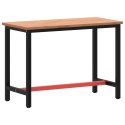 Stół roboczy, 115x55x81,5 cm, lite drewno bukowe i metal