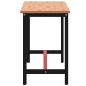 Stół roboczy, 220x55x81,5 cm, lite drewno bukowe i metal