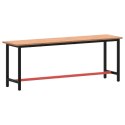Stół roboczy, 220x55x81,5 cm, lite drewno bukowe i metal