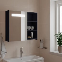 Szafka łazienkowa z lustrem i LED, szara, 60x13x52 cm