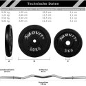 MOVIT Zestaw hantli, żeliwo, 30 mm, 30 kg