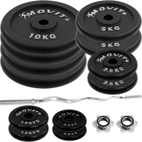 Gryf sztanga łamana MOVIT 65,5 kg gryf + zestaw obciążeń Gryf sztanga łamana MOVIT 65,5 kg gryf + zestaw obciążeń