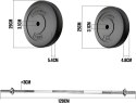 PHYSIONICS Zestaw do podnoszenia ciężarów 120 cm, 25 kg