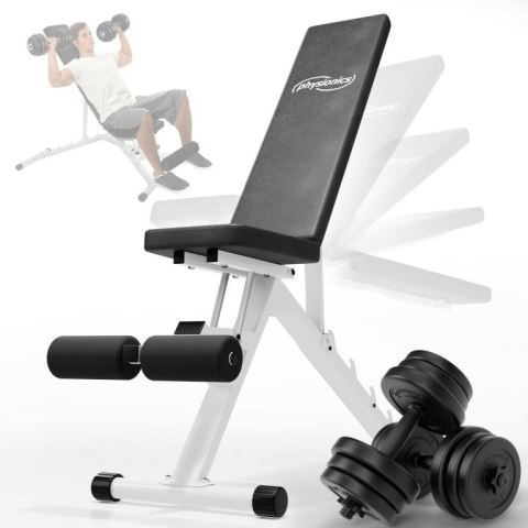 Physionics Wielofunkcyjna ławka treningowa + hantle 40 kg Physionics Wielofunkcyjna ławka treningowa + hantle 40 kg