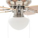 Zdobiony wentylator sufitowy z lampą, 82 cm, jasnobrązowy