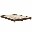 Rama łóżka, brązowy dąb, 135x190 cm, materiał drewnopochodny