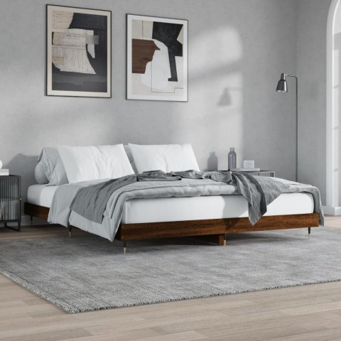 Rama łóżka, brązowy dąb, 180x200 cm, materiał drewnopochodny