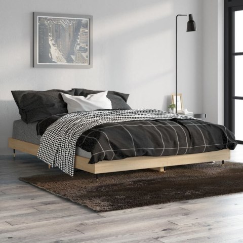 Rama łóżka, dąb sonoma, 140x190 cm, materiał drewnopochodny